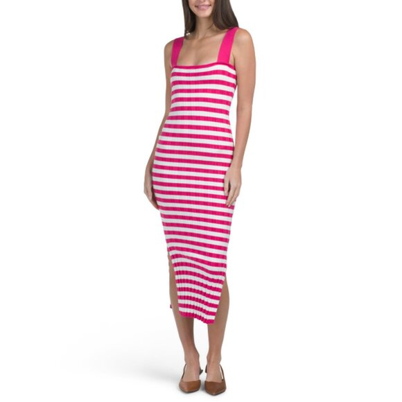 EBBY & I Pink Multi Striped Bodycon Dress - Picture 1 of 2